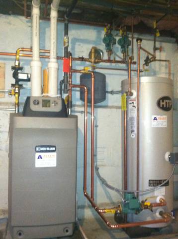 Condensing boiler with indirect water heater
